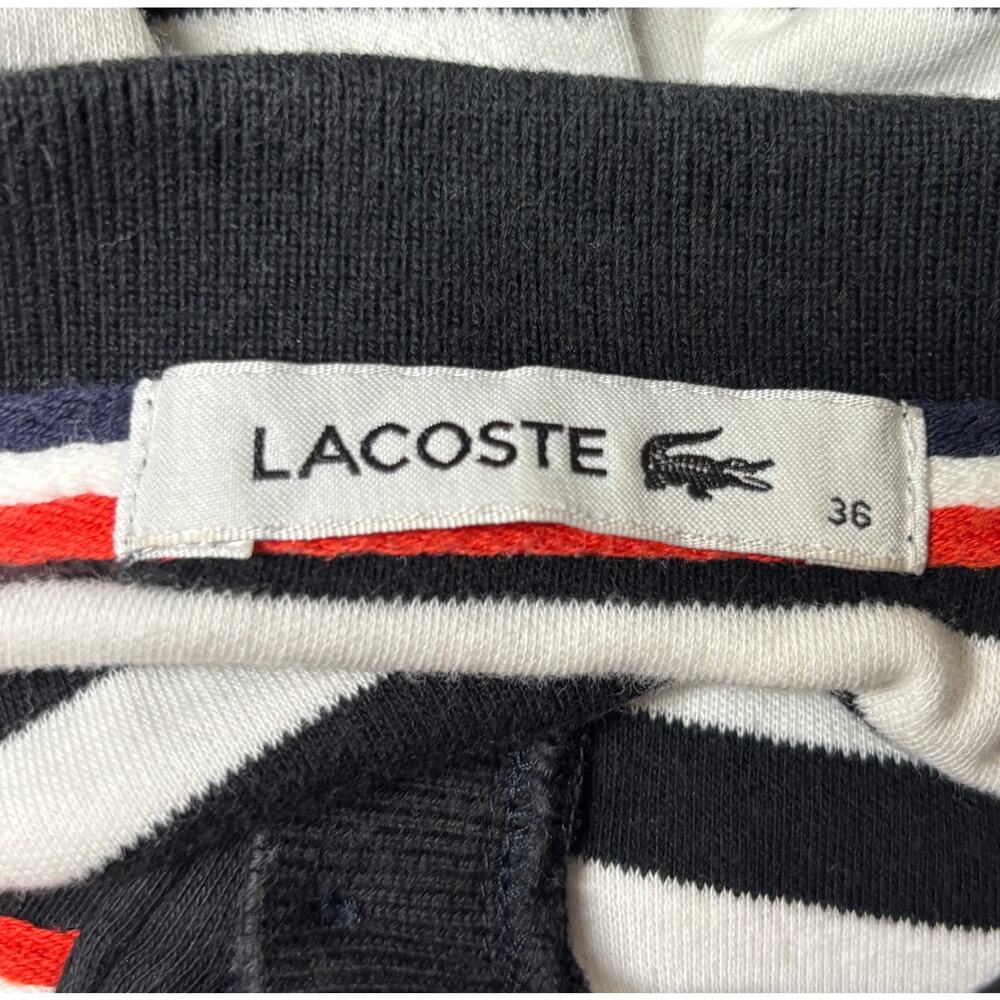 Lacoste Women Polo Pullover Dress Size 36 Blue White Stripe Long Sleeve VGUC - Picture 8 of 12